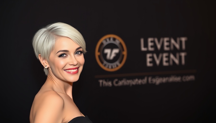 Anne Burrell smiling at event, black backdrop.