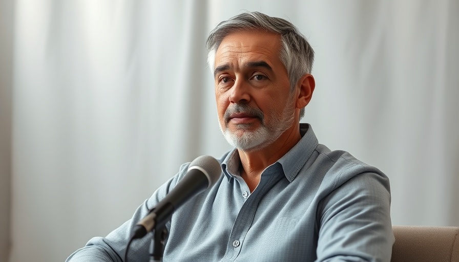 Middle-aged man discusses importance of Vitamin D indoors.