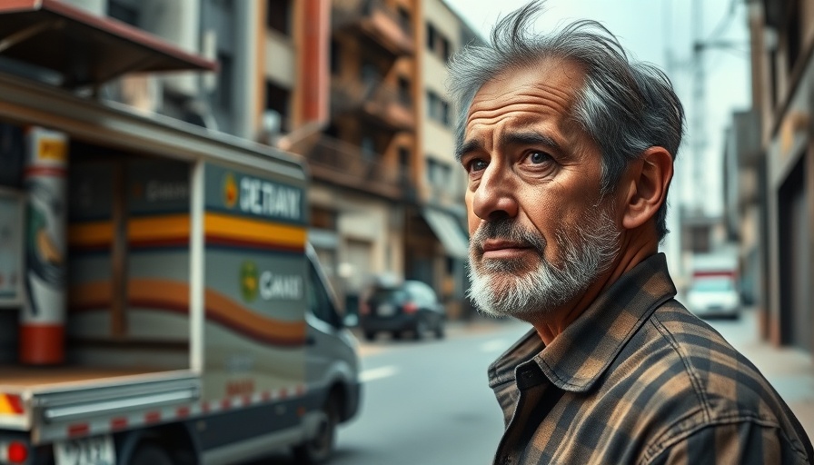 Man reports idling vehicle with smartphone on a city street.