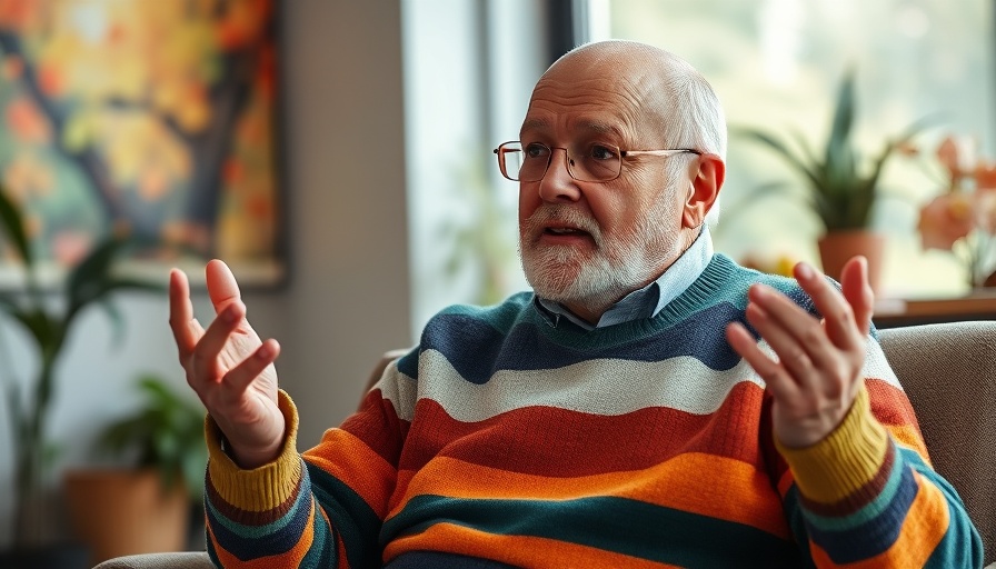 Elderly man discussing, vibrant indoor scene, related to working-class voters betrayal.