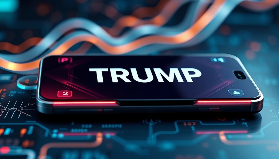 Futuristic Trump Mobile showcasing new features, vibrant and sleek design.
