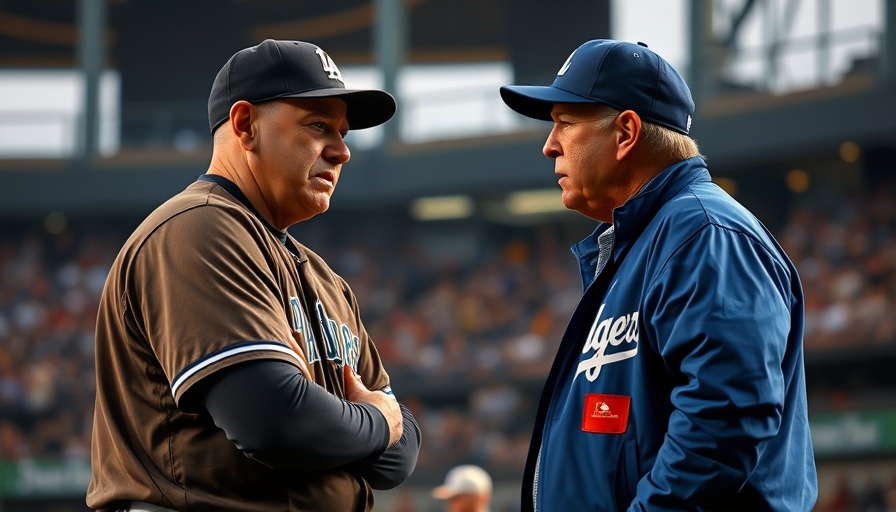 Dodgers and Padres managers in heated exchange during game.