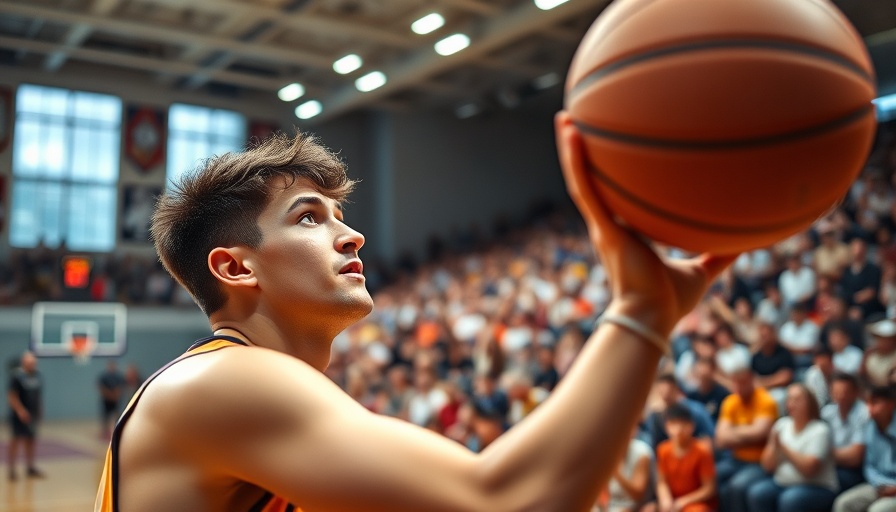 Tom Brady basketball skills challenge excitement indoors.