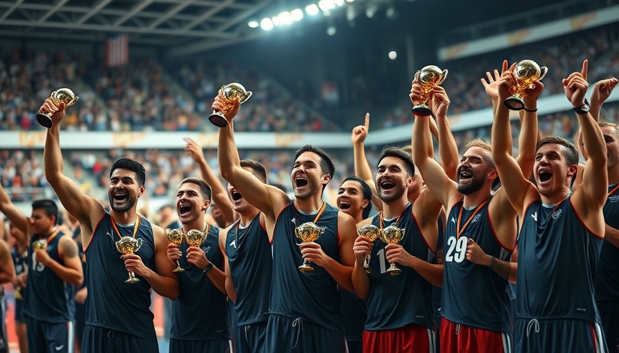 San Francisco Unicorns victory celebration with athletes and trophies.