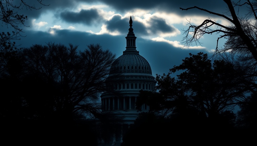 Capitol Building amid trees, suggesting political debates on food aid cuts.