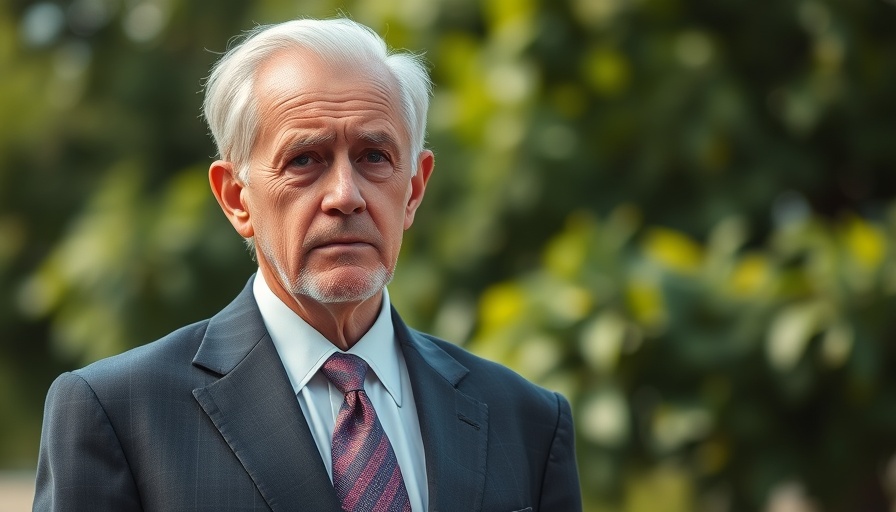 Older man in suit contemplating outdoors, U.S. strikes on Iranian nuclear facilities context.
