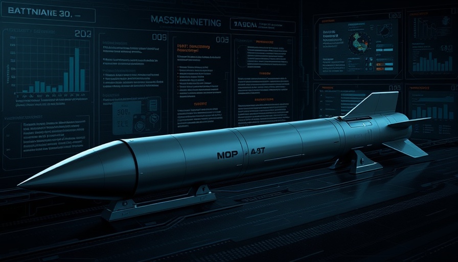 Graphic of bunker-buster bomb Massive Ordnance Penetrator.
