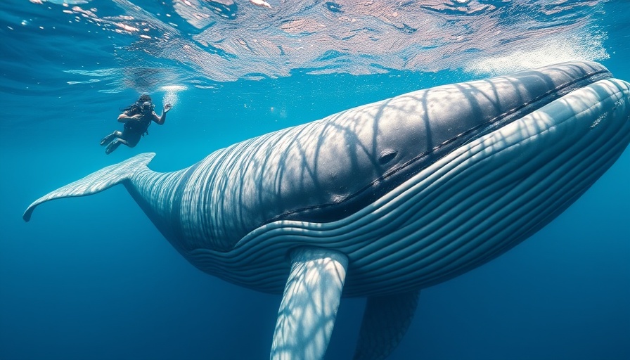Sperm whale swimming in Caribbean sanctuary with diver nearby