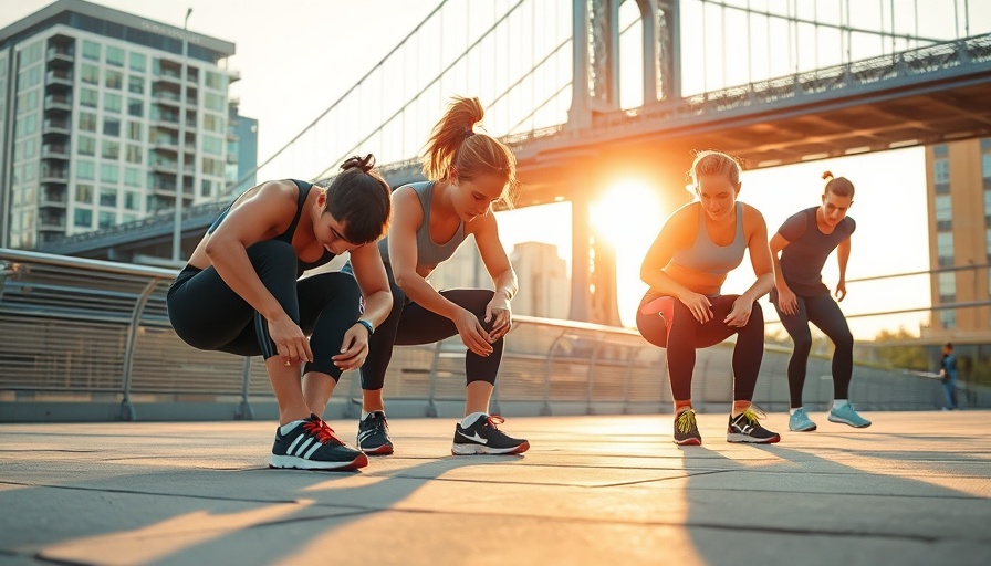 Active pair prepares for outdoor fitness without injury at sunset.