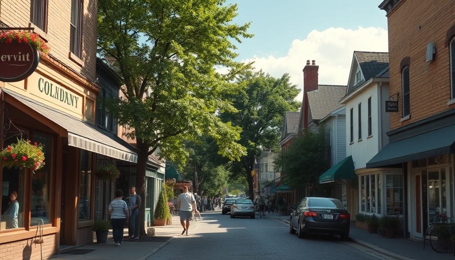 Charming small-town street scene in Castroville retail project.