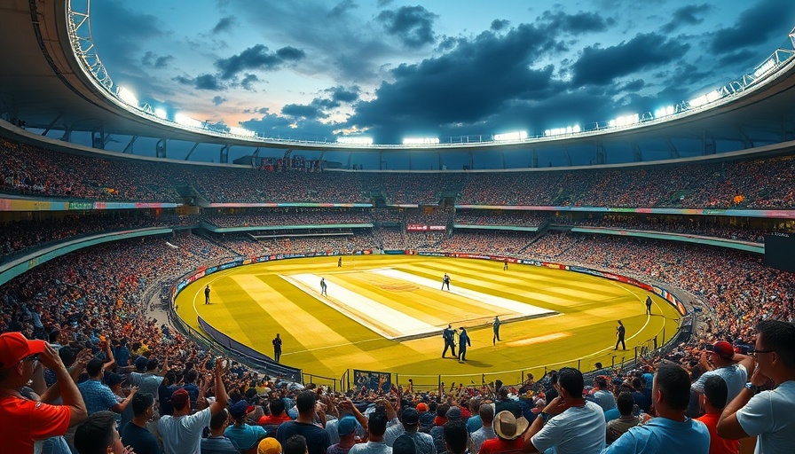 Cricket stadium during highest chase in MLC, vibrant scene