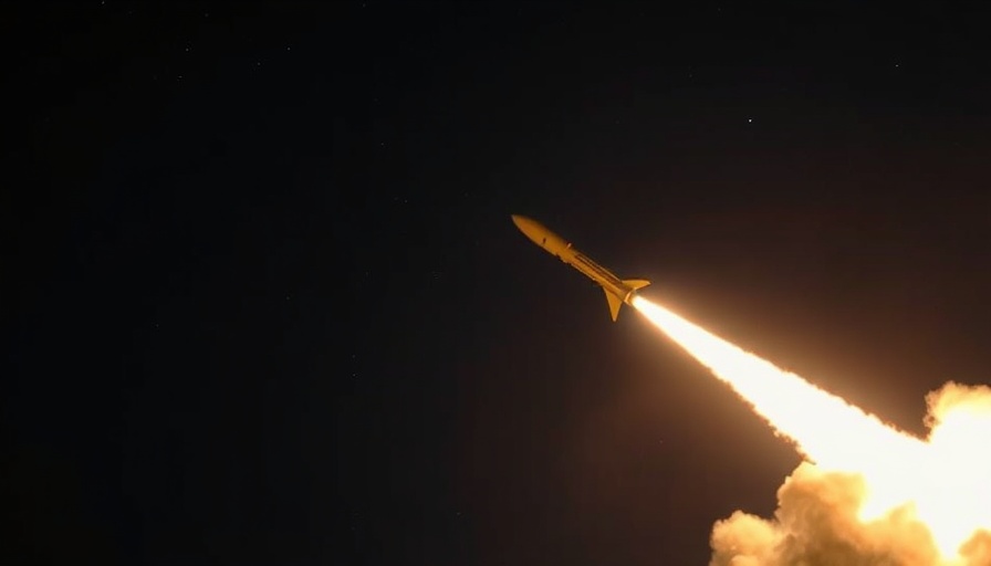 Fiery missile launch at night symbolizing Iran attacks.