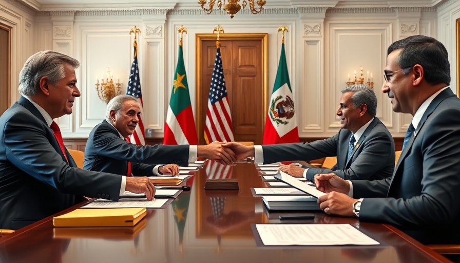 Diplomatic meeting depicting U.S.-Latin American relations.