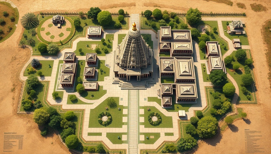Flower Mound Hindu Temple site plan with detailed layout.
