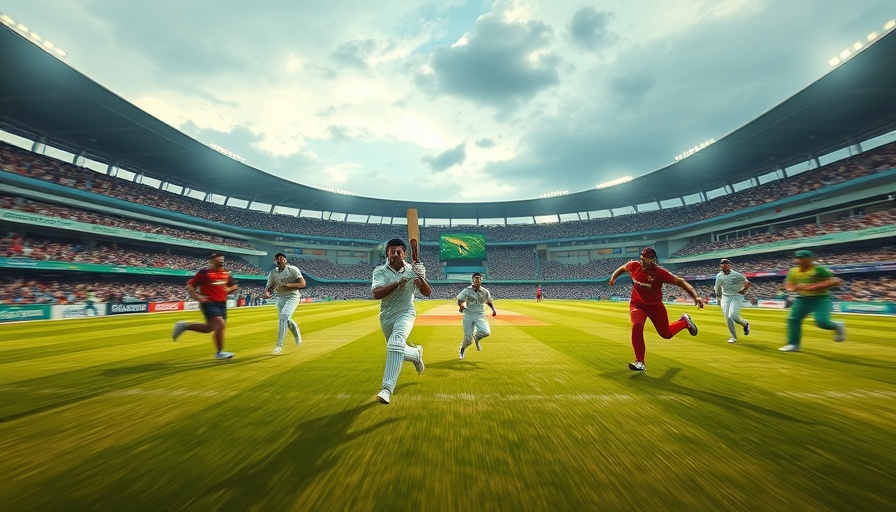 Texas Super Kings cricket match action scene in stadium.