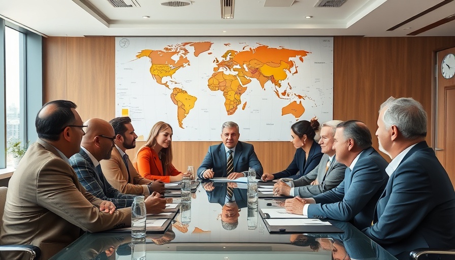 International leaders discussing U.S. foreign policy in a meeting room.