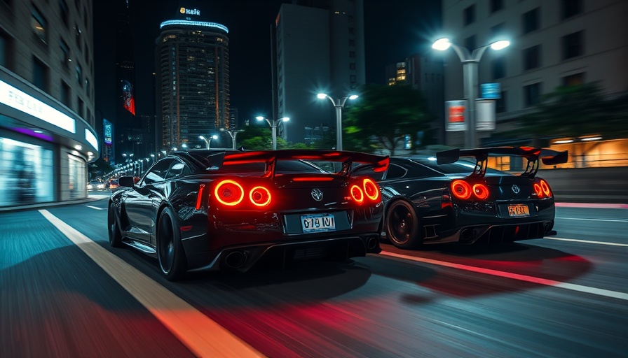 Street racing incident in Sugar Land at night.