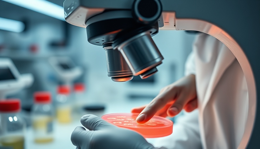 Scientist examines petri dishes in lab; California IVF Law Delay context.