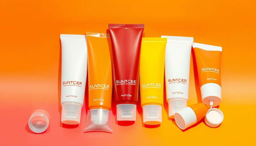 Tinted sunscreens in colorful setting for every skin type