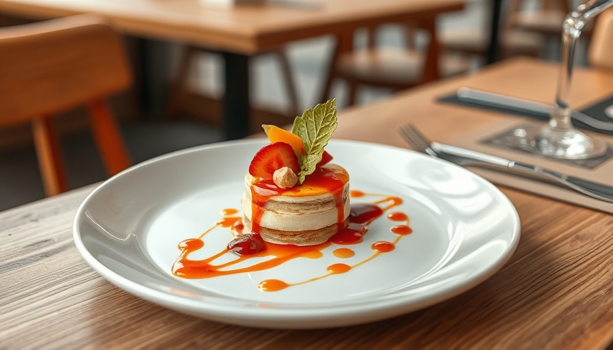 Gourmet dessert showcasing Frisco dessert trends on a white plate.