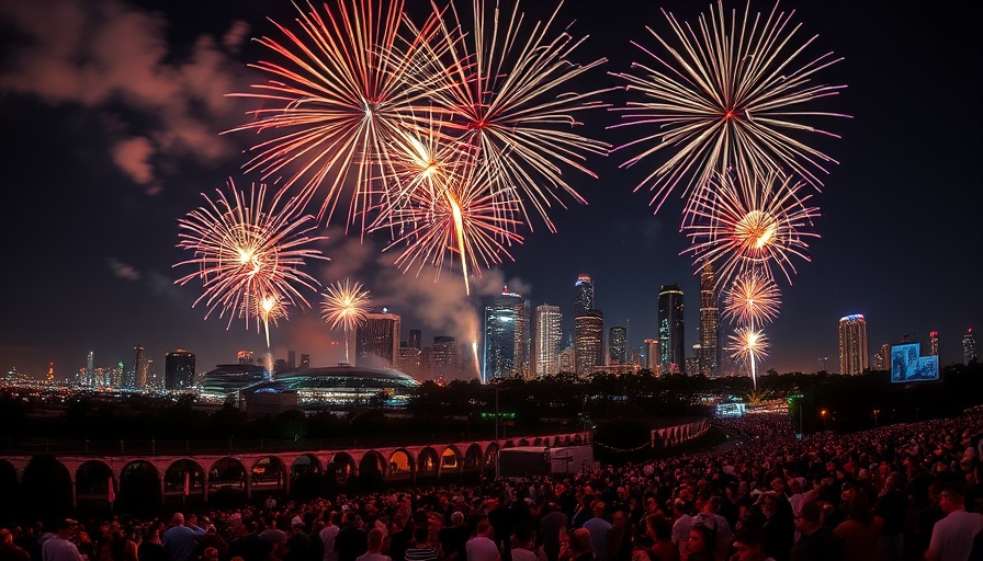 Vibrant Houston fireworks shows 4th of July celebration.