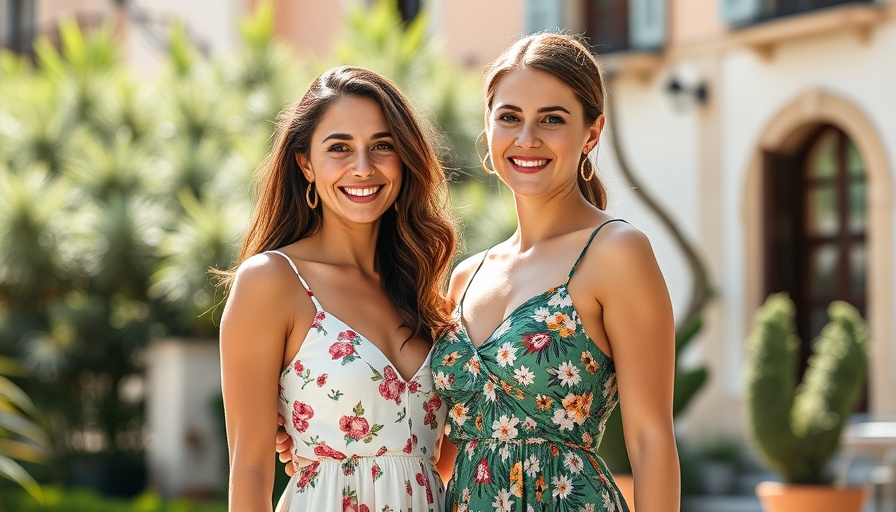 Elegant summer style outdoors with smiling women