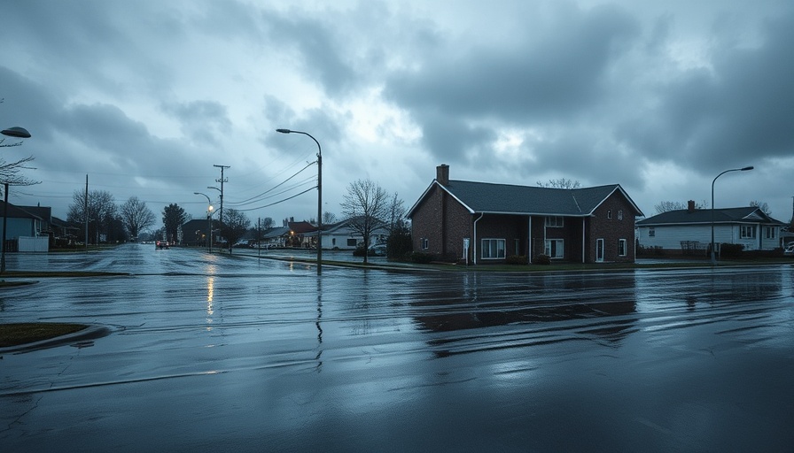 West Virginia flooding on a suburban street during heavy rain.