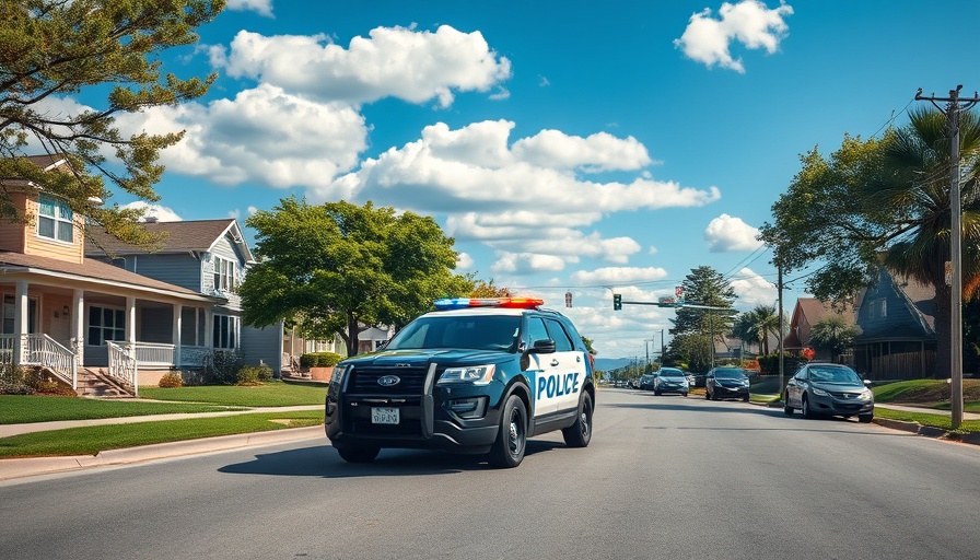Police response in San Antonio neighborhood, suburban street scene.