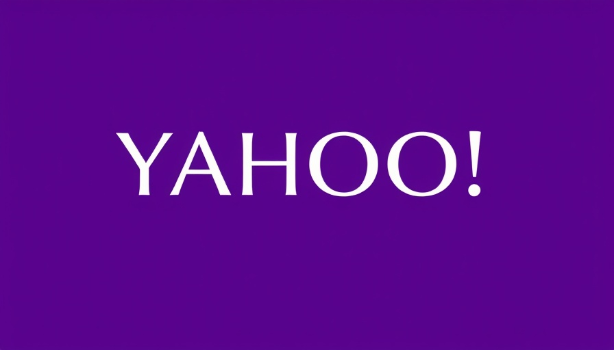 Yahoo logo on purple background