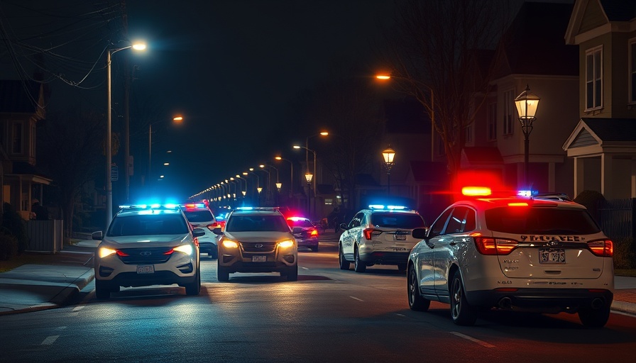 Police vehicles at San Antonio crime scene at night.