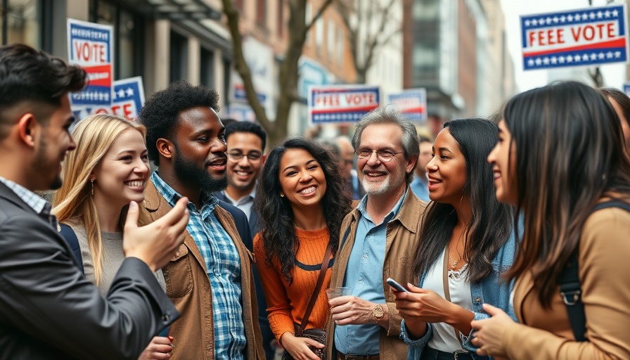 Young voters discussing the impact on elections, political engagement.