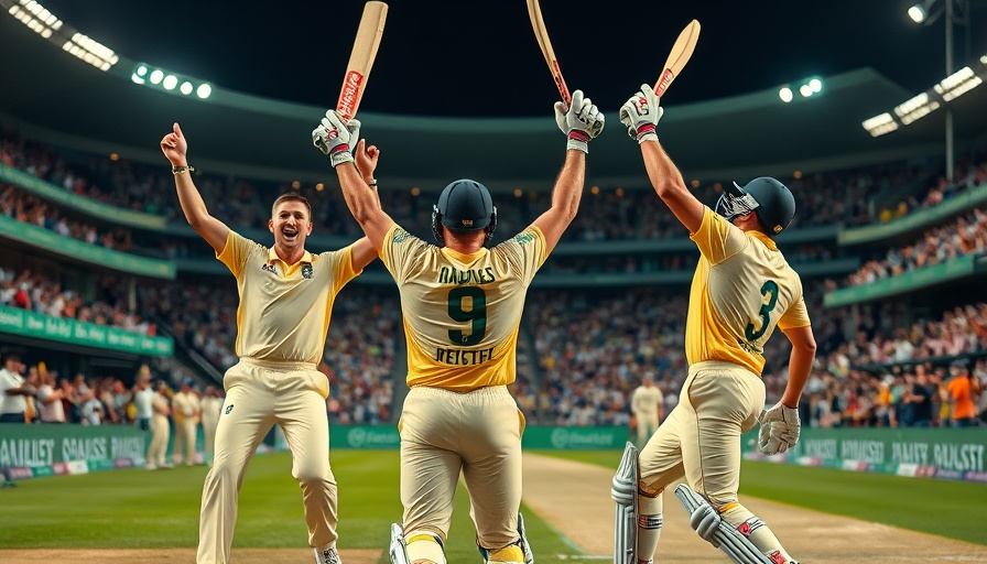T20 World Record celebration in vibrant stadium scene.