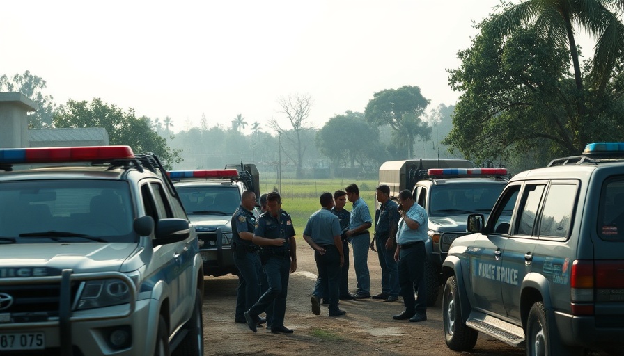 Police vehicles and officers on scene in Idaho after shooting.