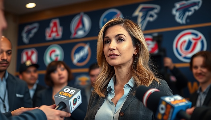 Woman speaking at a press event amid WNBA expansion news.