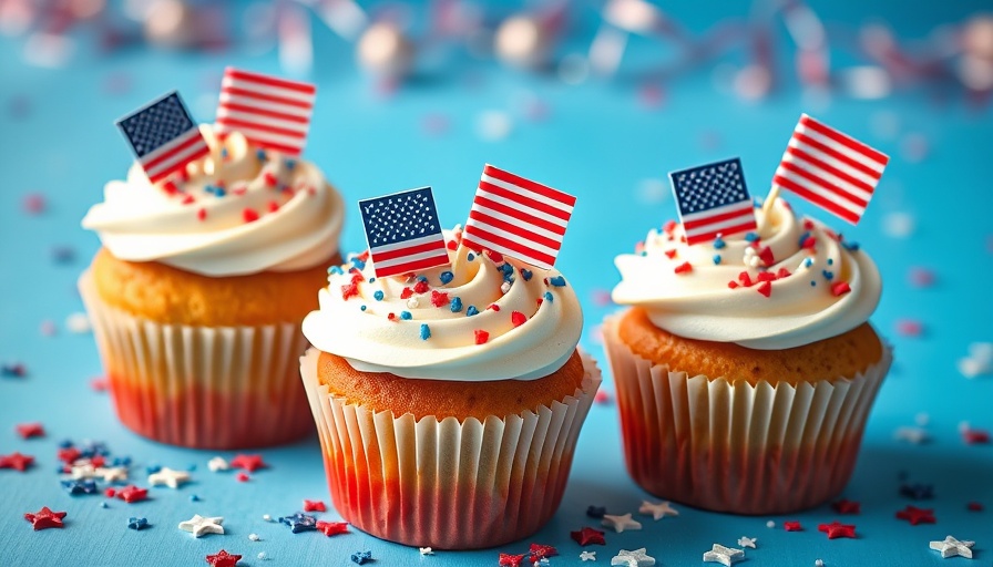 Easy 4th of July desserts with festive cupcakes and flags.