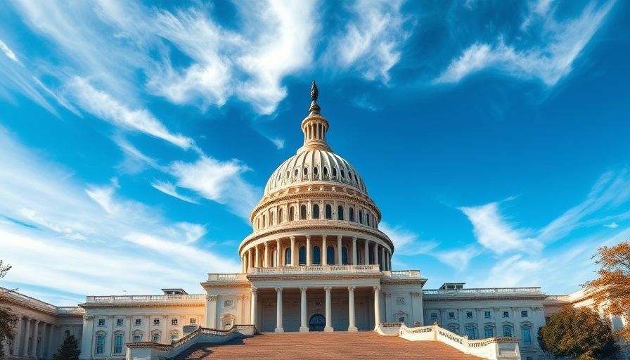Majestic view of the U.S. Capitol under a blue sky, symbolizing Senate spending bill challenges.