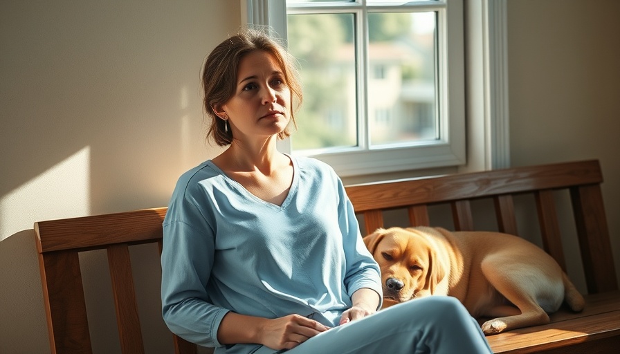 Contemplative woman with dog highlighting pandemic pet boom impact on happiness.