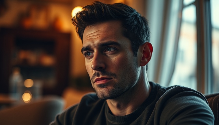 Man making an emotional connection with music in a warm setting.