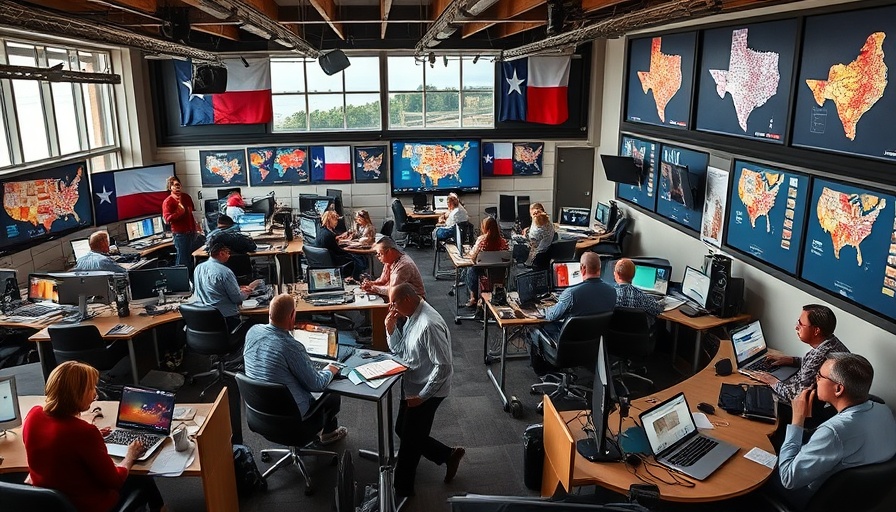 Texas-themed newsroom with active political journalism scene.