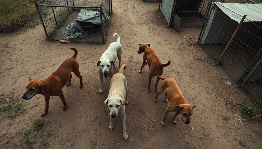 Neglected dogs depicting animal cruelty in San Antonio.