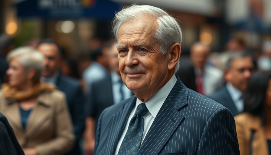 Elderly man smiling in a crowd, related to Trump Paramount settlement news.