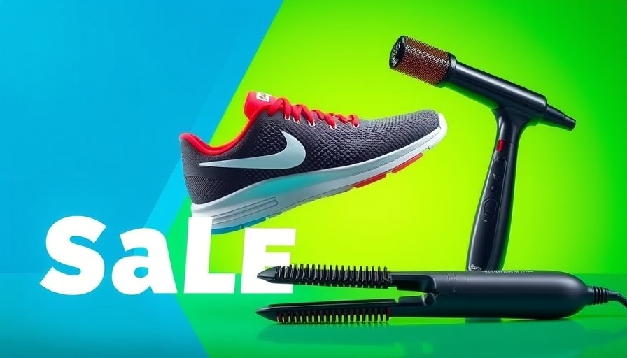 Nordstrom Anniversary Sale 2025: Nike shoe and styling tools on vibrant background.