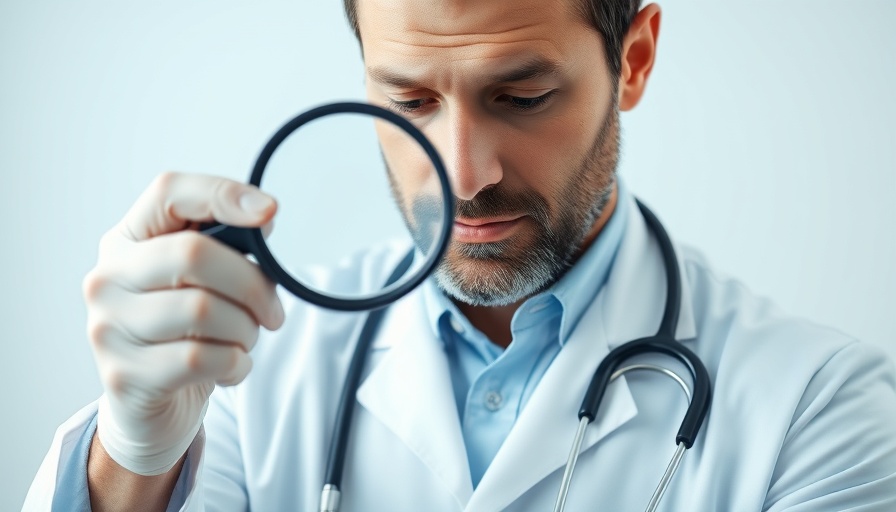 Doctor using magnifying glass on serotonin text, natural serotonin boost.