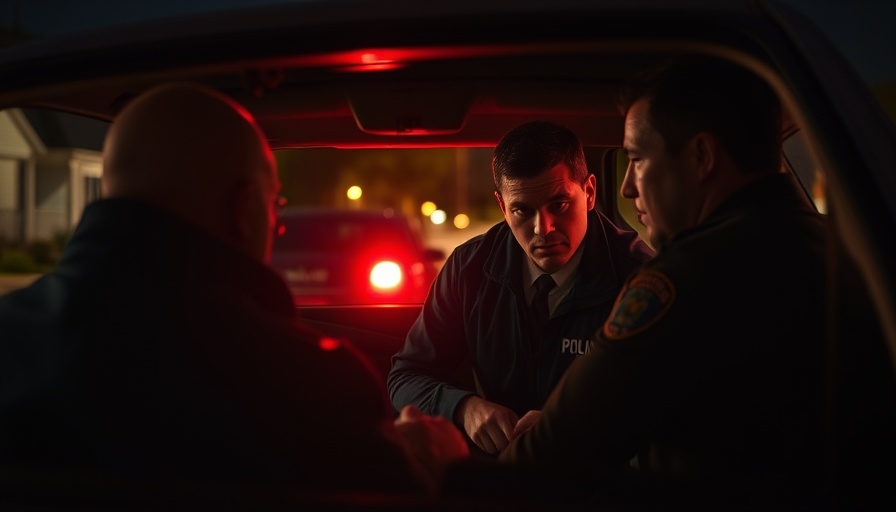 Harris County burglary suspect arrested at night by police in suburban area.