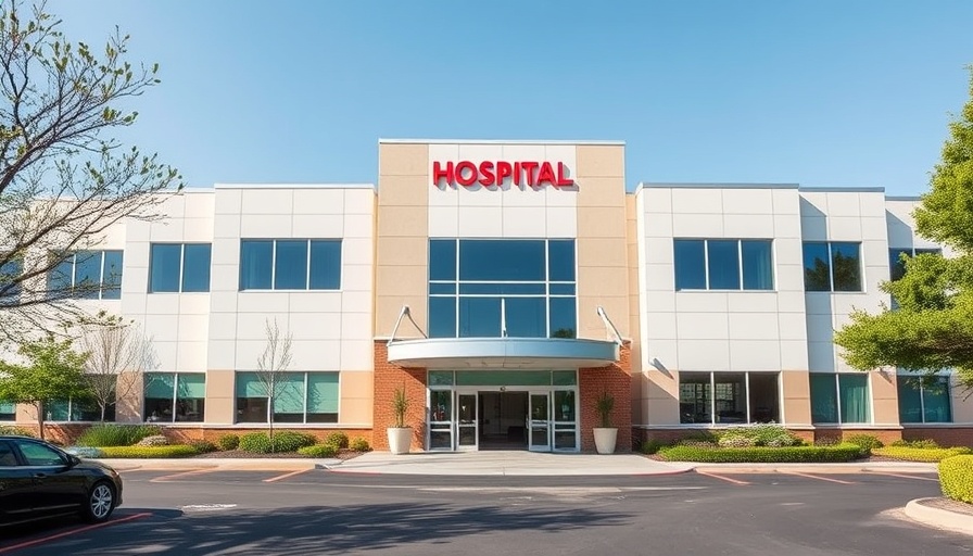 Modern hospital building representing health services in Austin.