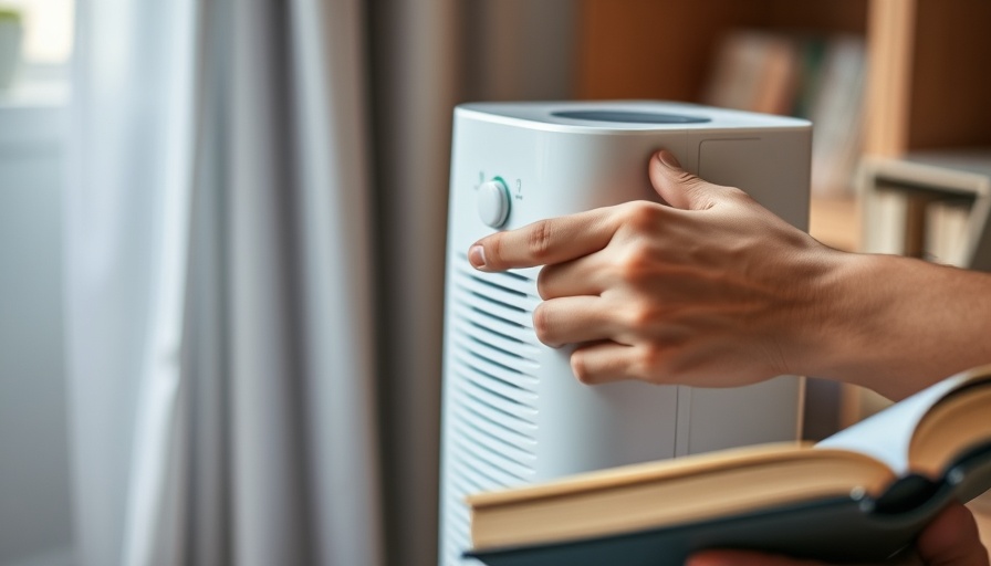 Person adjusting air purifier during Amazon Prime Day sale.
