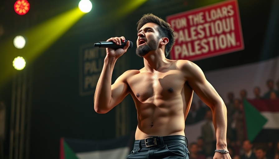 Controversial anti-Israel performance with passionate speaker on stage.