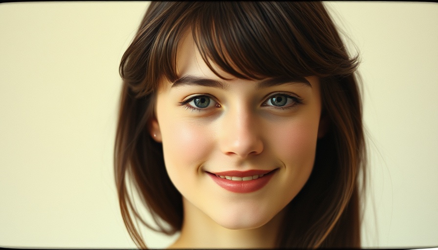 Young woman in a vintage headshot, showcasing retro film style.