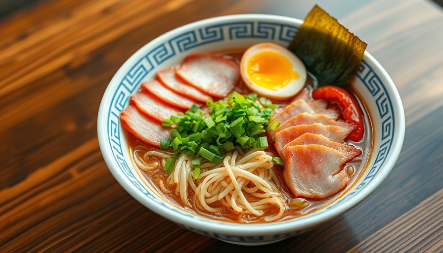 Austin lifestyle: vibrant ramen bowl with meats and veggies.