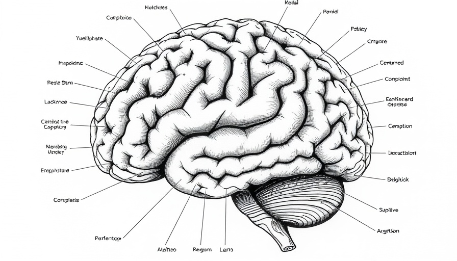 Detailed brain diagram highlighting cerebral cortex synapses.